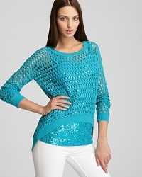 Karen Kane Crochet High/Low Sweater Karen Kane Crochet High/Low Sweater