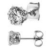 316L Stainless Steel Clear Cz Stud Earrings Size (2mm,3mm,4mm,5mm,6mm,7mm,8mm,9mm,10mm) You Choose Your Size, Comes with Free Gift Box