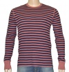 Lucky Brand Jeans Men's Striped Thermal Shirt Red