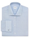 Crafted in crisp Italian cotton with a textural pattern, this dress shirt inspires your professional attire with classic sophistication.