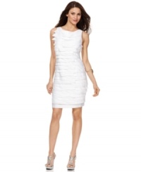 Asymmetrical tiers give this London Times dress modern edge! Asymmetrical tiers give this London Times dress modern edge!