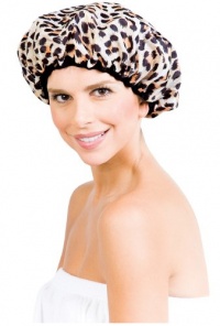 Betty Dain Stylish Design Terry Lined Shower Cap, The Socialite Collection, safari Spots
