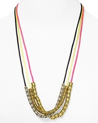 Do the bright thing with this set of woven nylon necklaces from Vanessa Mooney, accented by delicate metallic beads. Whether worn together or separate, this set makes a cool girl statement.