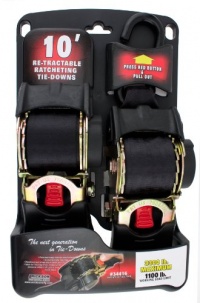 Erickson 34416 Pro Series Black 2 x 10' Retractable Ratcheting Tie-Down Strap Erickson 34416 Pro Series Black 2 x 10' Retractable Ratcheting Tie-Down Strap