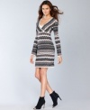 INC makes sweater dressing so much fun! This metallic-flecked zigzag knit looks right for day or night.