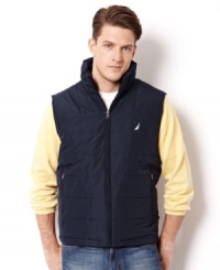 Add this vest from Nautica for some seasonal preppy layering. Add this vest from Nautica for some seasonal preppy layering.