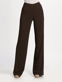 This light and breezy style designed for warm weather chic, comes in a versatile shade.Narrow waistband Side zipper Inseam, about 35 96% rayon/4% other fibers Dry clean Made in Italy This light and breezy style designed for warm weather chic, comes in a versatile shade.Narrow waistband Side zipper Inseam, about 35 96% rayon/4% other fibers Dry clean Made in Italy