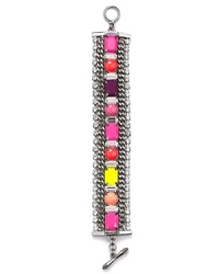 Get linked up with this chunky chain and stone bracelet from Juicy Couture, featuring colorful gems. It's pretty-punk style is sure to enliven your jewelry collection. Get linked up with this chunky chain and stone bracelet from Juicy Couture, featuring colorful gems. It's pretty-punk style is sure to enliven your jewelry collection.