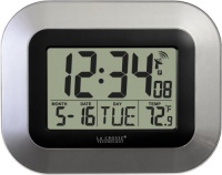 La Crosse Technology WT-8005U-S Atomic Digital Wall Clock with Indoor Temperature, Silver La Crosse Technology WT-8005U-S Atomic Digital Wall Clock with Indoor Temperature, Silver