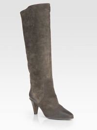 An ultra-tall design of buttery suede on a stacked heel. Stacked heel, 3 (75mm)Shaft, 17Leg circumference, 15Suede upperPull-on styleLeather lining and solePadded insoleImported An ultra-tall design of buttery suede on a stacked heel. Stacked heel, 3 (75mm)Shaft, 17Leg circumference, 15Suede upperPull-on styleLeather lining and solePadded insoleImported