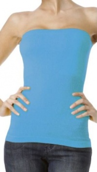 Ks Charming Mid Length Aqua Blue Basic Seamless Tube Top with Built In Bra - One Size Fits Most - GREAT LAYERING PIECE Ks Charming Mid Length Aqua Blue Basic Seamless Tube Top with Built In Bra - One Size Fits Most - GREAT LAYERING PIECE
