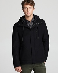 Protect yourself from mediocrity, not to mention the elements, with this ever-cool double-layer convertible jacket from John Varvatos USA LUXE, featuring a snap-out liner for added versatility. Protect yourself from mediocrity, not to mention the elements, with this ever-cool double-layer convertible jacket from John Varvatos USA LUXE, featuring a snap-out liner for added versatility.