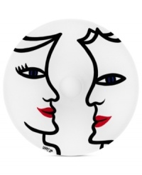 More than a pretty face, the Open Minds dish is marked by dramatic brushstrokes in opaque glass. Designed by Ulrica Hydman-Vallien for Kosta Boda. More than a pretty face, the Open Minds dish is marked by dramatic brushstrokes in opaque glass. Designed by Ulrica Hydman-Vallien for Kosta Boda.