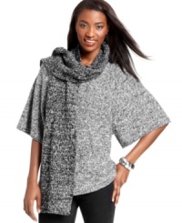 Warm up those cool fall days with this comfy Style&co. sweater featuring a cute kangaroo pocket and a chunky removable scarf! Warm up those cool fall days with this comfy Style&co. sweater featuring a cute kangaroo pocket and a chunky removable scarf!