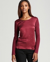 Put a shine on your everyday style with this Bloomingdale's exclusive Gerard Darel top, flaunting rich silk studded with sparkling rhinestones. Put a shine on your everyday style with this Bloomingdale's exclusive Gerard Darel top, flaunting rich silk studded with sparkling rhinestones.