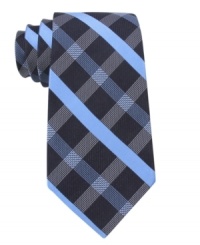 With a modified plaid, this DKNY tie is the antidote to your every day work rotation. With a modified plaid, this DKNY tie is the antidote to your every day work rotation.