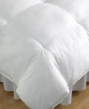 Lightweight, hypoallergenic warmth at its best. Float off to dreamland in a cloud-like state of comfort with the Almost Down comforter from Calvin Klein. With trillium down alternative micro-fiber fill, this comforter is made with the softest 100%, 260 thread count cotton dobby stripe cover.