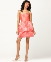 Adrianna Papell's latest style is a party-perfect confection with it's luscious coral color and playfully full skirt. Looks especially luxe with a golden-hued heel! Adrianna Papell's latest style is a party-perfect confection with it's luscious coral color and playfully full skirt. Looks especially luxe with a golden-hued heel!