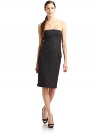 THE LOOKStrapless necklineAngular front seamsSide zipper with logo pullLace-up panel peeks out at split backTHE FITAbout 31 from top to hemTHE MATERIAL45% virgin wool/26% polyester/14% rayon/12% nylon/3% elastaneFully linedCARE & ORIGINDry cleanMade in ItalyModel shown is 5'11 (180cm) wearing US size 4. THE LOOKStrapless necklineAngular front seamsSide zipper with logo pullLace-up panel peeks out at split backTHE FITAbout 31 from top to hemTHE MATERIAL45% virgin wool/26% polyester/14% rayon/12% nylon/3% elastaneFully linedCARE & ORIGINDry cleanMade in ItalyModel shown is 5'11 (180cm) wearing US size 4.