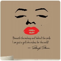 Marilyn Monroe Wall Decal Decor Quote Face Red Lips Large Nice Sticker Beneath the Makeup and Behind the Smile I Am Just a Girl Who Wishes for the World Marilyn Monroe Wall Decal Decor Quote Face Red Lips Large Nice Sticker Beneath the Makeup and Behind the Smile I Am Just a Girl Who Wishes for the World