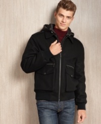 If you feel the need for speed, this Alameda Aviator jacket from Michael Kors is perfect for your on-the-go style. If you feel the need for speed, this Alameda Aviator jacket from Michael Kors is perfect for your on-the-go style.