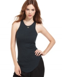 With a ribbed knit and rounded hem, this RACHEL Rachel Roy tank is a must-have for a wear-with-anything basic! With a ribbed knit and rounded hem, this RACHEL Rachel Roy tank is a must-have for a wear-with-anything basic!