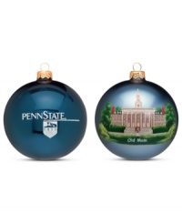 Spring comes early to Old Main in this hand-painted Christmas ornament, glistening in Penn State blue. A smart gift for students past and present. Spring comes early to Old Main in this hand-painted Christmas ornament, glistening in Penn State blue. A smart gift for students past and present.