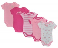 Calvin Klein ~ 5 Pk. Shades of PINK Floral Prints ~ Onesies 0-3 Months Calvin Klein ~ 5 Pk. Shades of PINK Floral Prints ~ Onesies 0-3 Months