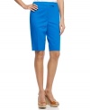 Add a preppy punch to your wardrobe with Jones New York Signature's Bermuda shorts in a splashy color! Rendered from a crisp cotton blend, they offer a flattering fit and all-day comfort, too!