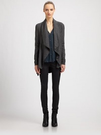 Styled with the designer's signature draped neckline and asymmetrical detailing, this soft wool-knit jacket is an it-girl staple. CowlneckDropped shouldersLong sleevesAsymmetrical front zipperHi-lo hemWoolDry cleanMade in USA of imported fabricSIZE & FITModel shown is 5'10 (177cm) wearing US size Small. Styled with the designer's signature draped neckline and asymmetrical detailing, this soft wool-knit jacket is an it-girl staple. CowlneckDropped shouldersLong sleevesAsymmetrical front zipperHi-lo hemWoolDry cleanMade in USA of imported fabricSIZE & FITModel shown is 5'10 (177cm) wearing US size Small.