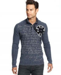Showcase your smart style with this snap mock neck sweater with graphic from INC International Concepts. Showcase your smart style with this snap mock neck sweater with graphic from INC International Concepts.