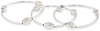 Kenneth Cole New York Shiny Metals Shiny Silver Geometric Bead Stretch Bracelet Set, 7.5