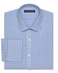 Michael Kors Check Dress Shirt - Regular Fit, French Cuffs Michael Kors Check Dress Shirt - Regular Fit, French Cuffs