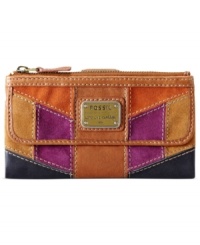 Take a patchwork approach to accessorizing with this clutch design from Fossil that's at once refined and free-spirited. Crafted from supple leather and accented with signature detailing, it flaunts multiple pockets for effortless go-everywhere accessorizing. Take a patchwork approach to accessorizing with this clutch design from Fossil that's at once refined and free-spirited. Crafted from supple leather and accented with signature detailing, it flaunts multiple pockets for effortless go-everywhere accessorizing.