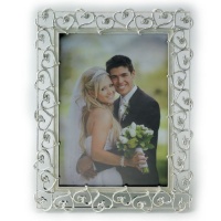 Lawrence Frames 5 by 7-Inch Silver Plated Metal Picture Frame, Open Heart Design with Crystals and Ivory Enamel Lawrence Frames 5 by 7-Inch Silver Plated Metal Picture Frame, Open Heart Design with Crystals and Ivory Enamel