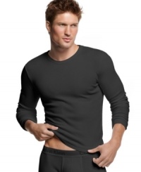 Calvin Klein brings it back to the basics with this ready-for-relaxing layering crew neck in soft, comfortable cotton.