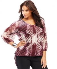 Snag polished casual style with INC's plus size peasant top-- finish the look with your fave jeans! (Clearance) Snag polished casual style with INC's plus size peasant top-- finish the look with your fave jeans! (Clearance)