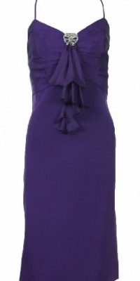 Badgley Mischka Womens Silk Sleeveless Sheath Dress Purple 10 [Apparel]