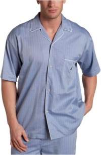 Nautica Men's Captains Herringbone Woven Short Sleeve Camp