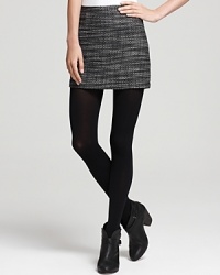 Add interest to the office with a textured Aqua bouclé skirt. Perfect with a cashmere sweater, this mini makes a chic fall statement. Add interest to the office with a textured Aqua bouclé skirt. Perfect with a cashmere sweater, this mini makes a chic fall statement.