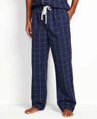 Take this classic to bed for a timeless look with these windowpane check pants from Nautica. Take this classic to bed for a timeless look with these windowpane check pants from Nautica.