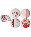 A perfect fit for classic tables, French Linens salad plates from Rosanna combine the look of vintage textiles with the sleek durability of porcelain. With a coordinating box, it's a charming gift.