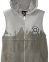 LRG - Kids Boys 8-20 Artist Driven Hooded Vest, Ash Heather, Medium