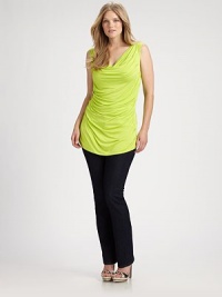 Impeccably designed to flatter your shape, this stretch-modal top offers a feminine look. Plus, it's super soft.Draped necklineSleevelessGathered frontPull-on style About 31 from shoulder to hem95% modal/5% elastaneHand washImported Impeccably designed to flatter your shape, this stretch-modal top offers a feminine look. Plus, it's super soft.Draped necklineSleevelessGathered frontPull-on style About 31 from shoulder to hem95% modal/5% elastaneHand washImported