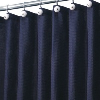 InterDesign York Shower Curtain, Navy InterDesign York Shower Curtain, Navy