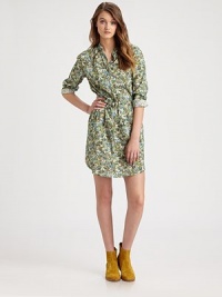 Menswear styling pared down in an effortless shift, crafted from pretty floral-print cotton.Band collarButton-front placketSelf-beltShirttail hemBack yokeAbout 36½ from shoulder to hemCottonDry cleanImportedModel shown is 5'11 (180cm) wearing US size Small. Menswear styling pared down in an effortless shift, crafted from pretty floral-print cotton.Band collarButton-front placketSelf-beltShirttail hemBack yokeAbout 36½ from shoulder to hemCottonDry cleanImportedModel shown is 5'11 (180cm) wearing US size Small.