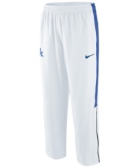 Stay ahead of the game and show your support anytime with these Kentucky Wildcats NCAA basketball pants featuring Dri-Fit technology from Nike. Stay ahead of the game and show your support anytime with these Kentucky Wildcats NCAA basketball pants featuring Dri-Fit technology from Nike.