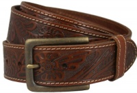 Jefferson Western Embossed Genuine Leather Casual Jean belt Tan Jefferson Western Embossed Genuine Leather Casual Jean belt Tan