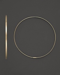 A graceful hoop with invisible closure to create a perfectly elegant orb to complement your most refined ensembles. Designed by Lana. A graceful hoop with invisible closure to create a perfectly elegant orb to complement your most refined ensembles. Designed by Lana.