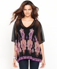 Layer on the chic with INC's flowing tunic and coordinating camisole. A colorful print gives this top an exotic vibe. (Clearance) Layer on the chic with INC's flowing tunic and coordinating camisole. A colorful print gives this top an exotic vibe. (Clearance)